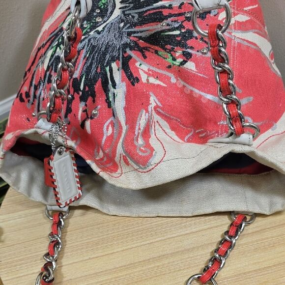 Coach Poppy Placed Flower Bella Tote - Picture 10 of 13